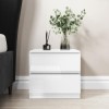 White High Gloss 2 Drawer Bedside Table - Lyra