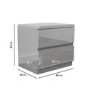 Grey High Gloss 2 Drawer Bedside Table - Lyra