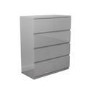 Grey High Gloss Chest of 5 Drawers - Lyra