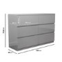 Wide Grey High Gloss Chest of 6 Drawers - Lyra