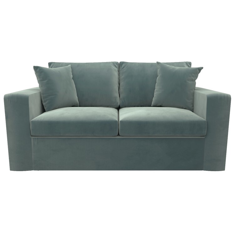 2 Seater Pull-Out Sofa Bed in Teal Green Velvet - Layton