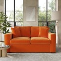 LYT004 Orange Velvet Pull Out Sofa Bed - Seats 2 - Layton