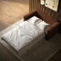 2 Seater Pull-Out Sofa  Bed in Deep Rust Chenille - Layton