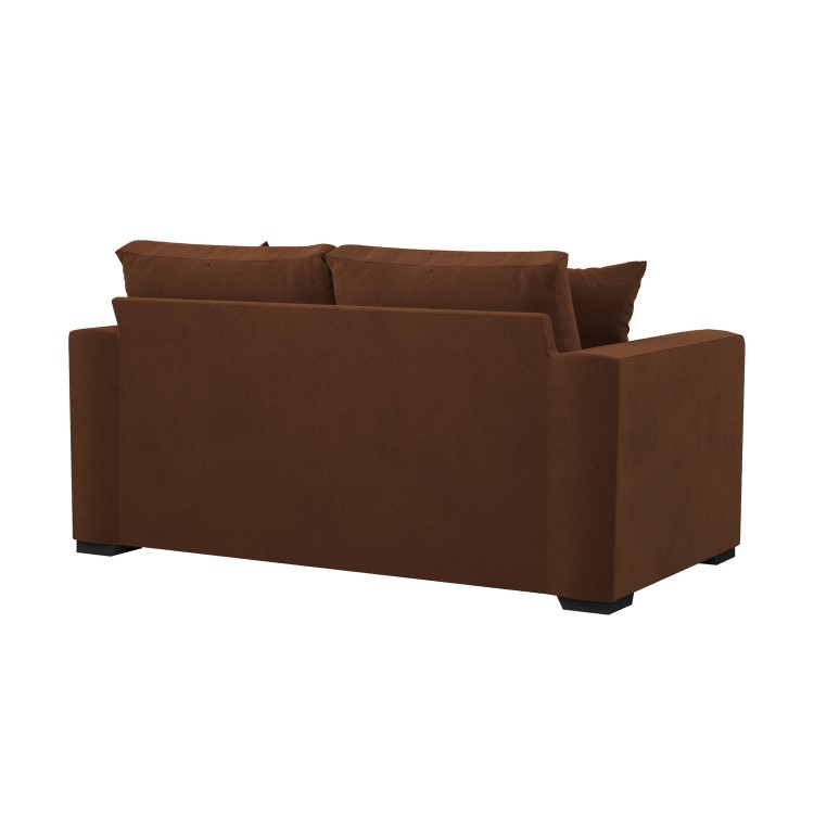2 Seater Pull-Out Sofa  Bed in Deep Rust Chenille - Layton