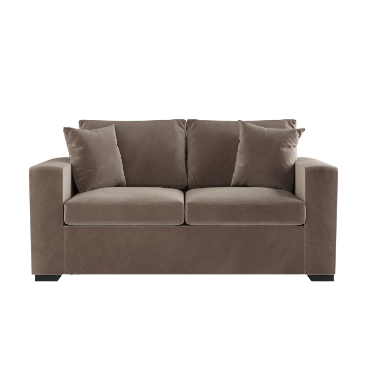 2 Seater Pull-Out Sofa Bed in Mink Velvet - Layton 