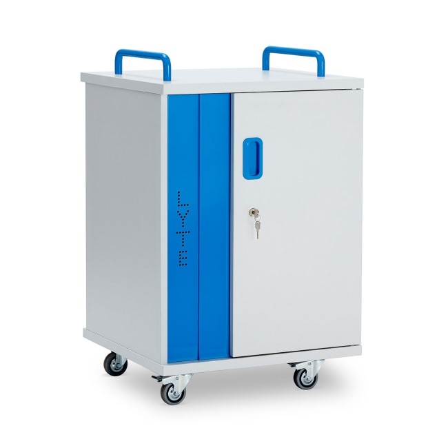LapCabby Lyte Single Door 10 Laptops or Chromebooks and Tablets up to 15.6" Charging Trolley