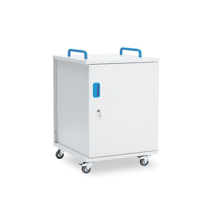 Lyte 16 Single Door Metal Shelf Mobile - Mobile Unit for 16 Laptops Tablets or Chromebooks up to 15.6 Inch