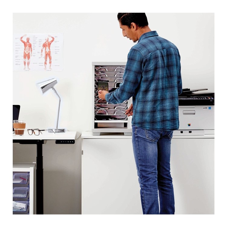 LapCabby Lyte Desk Mounted 20 Smartphones Charging Trolley
