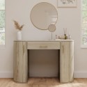 LYY002 Light Wood Large Dressing Table with Storage Drawer and Shelves - Lily