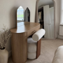 Light Wood Large Dressing Table with Storage Drawer and Shelves - Lily