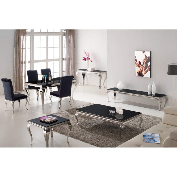 GRADE A1 - Wilkinson Furniture Pair of Louis Black Dining Chairs 
