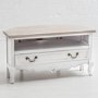 GRADE A1 - Vermont White Shabby Chic Corner TV Unit