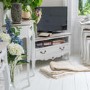 GRADE A1 - Vermont White Shabby Chic Corner TV Unit