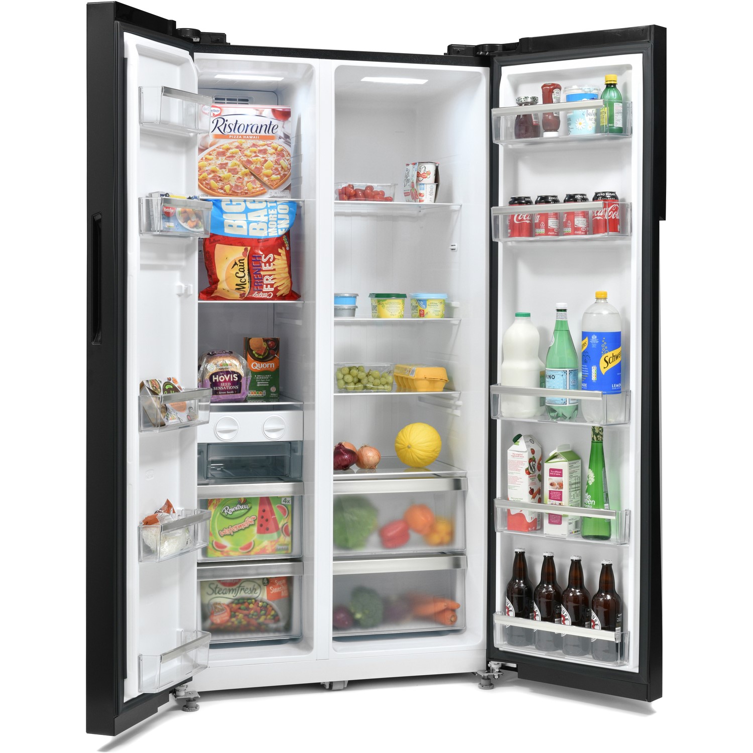 Refurbished Montpellier M510BK American Style Side By Side Fridge