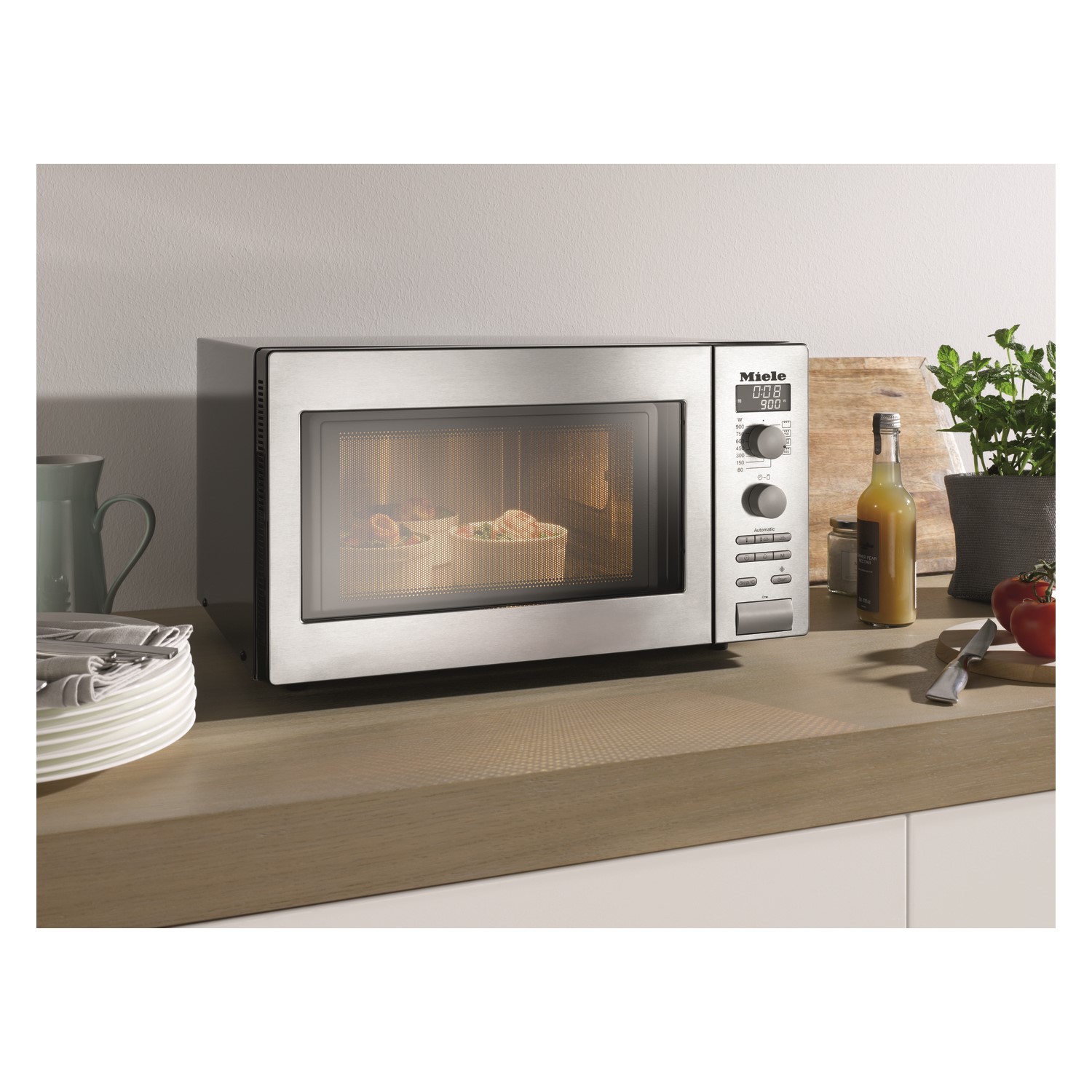 Miele M6012 26L 900W Freestanding Microwave Clean Steel