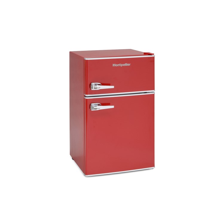 Montpellier MAB2030R 30/70 Mini Retro Freestanding Under Counter Fridge Freezer - Red