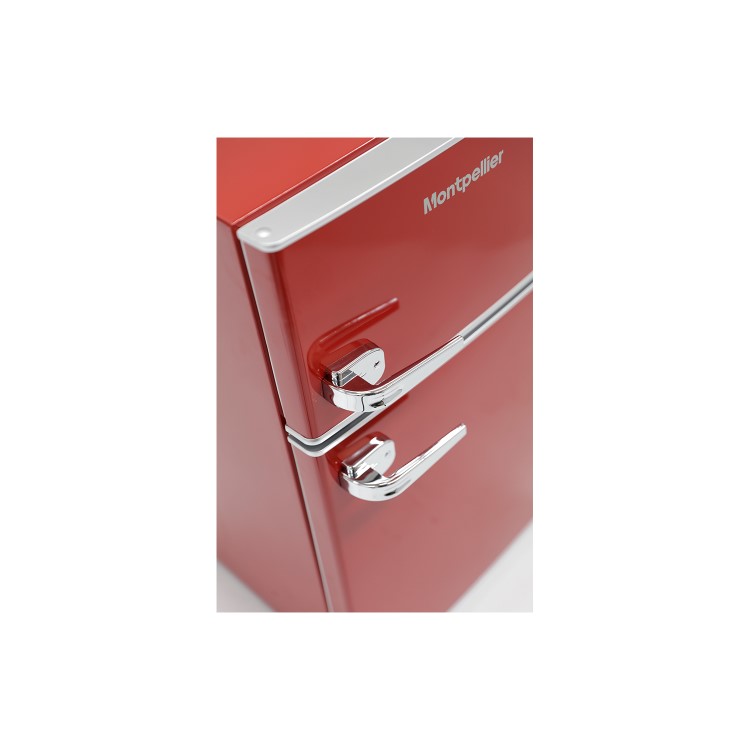 Montpellier MAB2030R 30/70 Mini Retro Freestanding Under Counter Fridge Freezer - Red