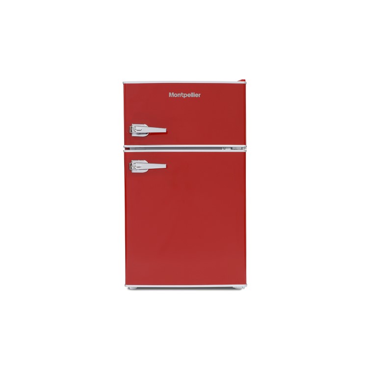 Montpellier MAB2030R 30/70 Mini Retro Freestanding Under Counter Fridge Freezer - Red