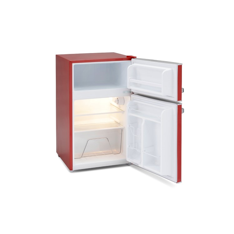 Montpellier MAB2030R 30/70 Mini Retro Freestanding Under Counter Fridge Freezer - Red