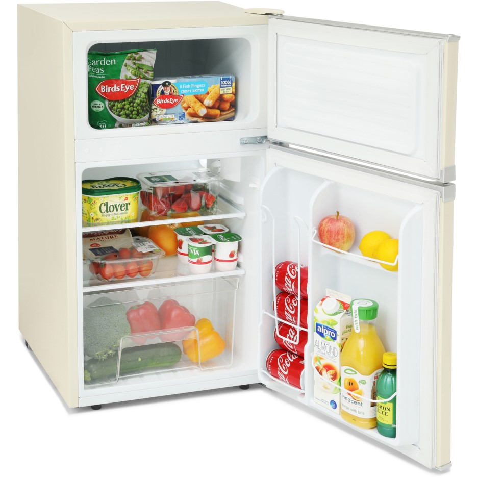Montpellier MAB2035C 70/30 Mini Retro Freestanding Under Counter Fridge Freezer Cream Montpellier MAB2035C 70/30 Mini Retro Freestanding Under Counter Fridge Freezer Cream