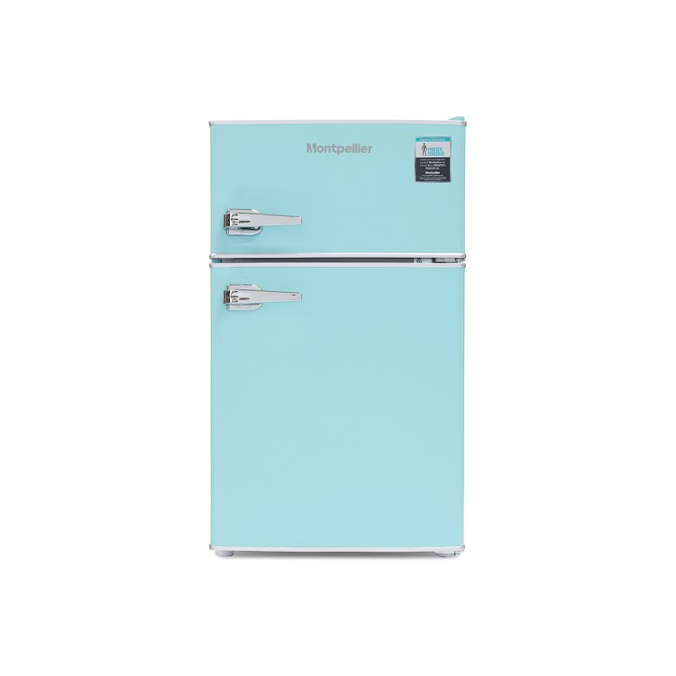 Montpellier MAB2030PB Mini Retro Freestanding Under Counter Fridge Freezer - Pale Blue