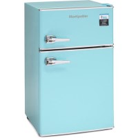 Montpellier MAB2030PB Mini Retro Freestanding Under Counter Fridge Freezer - Pale Blue