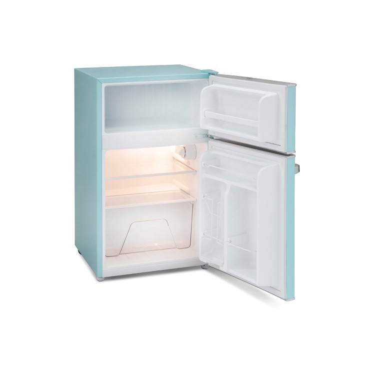 Montpellier MAB2030PB Mini Retro Freestanding Under Counter Fridge Freezer - Pale Blue