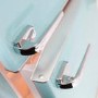 Montpellier MAB2030PB Mini Retro Freestanding Under Counter Fridge Freezer - Pale Blue
