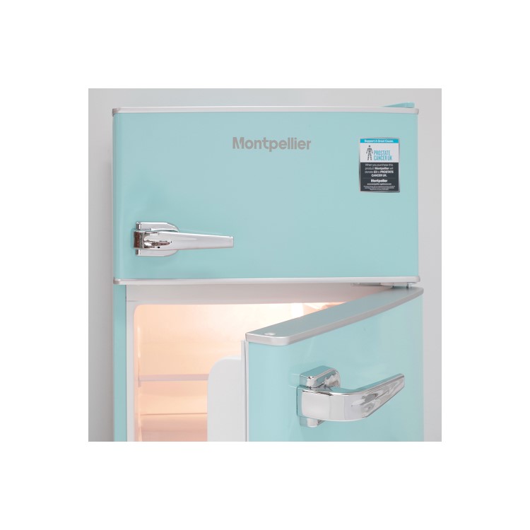 Montpellier MAB2030PB Mini Retro Freestanding Under Counter Fridge Freezer - Pale Blue