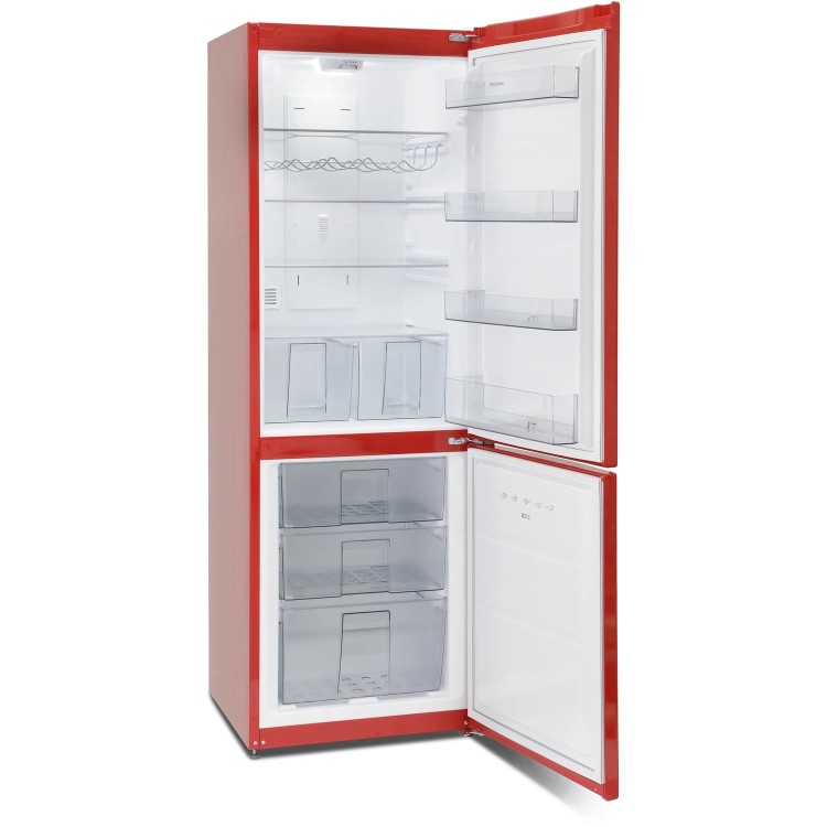 Montpellier MAB385R Retro Frost Free Freestanding Fridge Freezer - Red