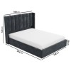 Grey Velvet Double Ottoman Bed with Winged Headboard - Maddox