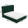 Green Velvet Double Ottoman Bed with Winged Headboard - Maddox