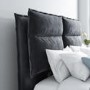 Grey Velvet King Size Ottoman Bed with Pillow Headboard - Maddox
