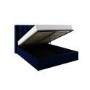 Navy Blue Velvet King Size Ottoman Bed with Winged Headboard - Maddox