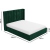 Green Velvet Small Double Ottoman Bed with Winged Headboard - Maddox