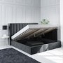 Grey Velvet Super King Ottoman Bed with Winged Headboard - Maddox