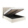 Cream Velvet Double Ottoman Bed with Winged Headboard - Maddox