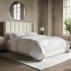 Cream Velvet King Size Ottoman Bed with Winged Headboard - Maddox
