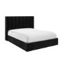 Black Velvet Double Ottoman Bed with Winged Headboard - Maddox