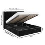 Black Velvet King Size Ottoman Bed with Winged Headboard - Maddox