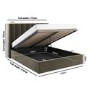 Khaki Velvet King Size Ottoman Bed with Winged Headboard - Maddox