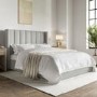 Grey Upholstered Double Ottoman Bed With Winged Headboard - Maddox