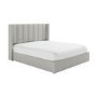 Grey Fabric King Size Ottoman Bed With Winged Headboard - Maddox