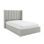 Grey Upholstered Small Double Ottoman Bed With Winged Headboard - Maddox