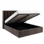 Chocolate Brown Velvet Double Ottoman Bed With Winged Headboard - Maddox