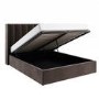 Chocolate Brown Velvet King Size Ottoman Bed With Winged Headboard - Maddox