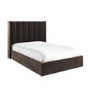 Chocolate Brown Velvet Small Double Ottoman Bed With Winged Headboard - Maddox