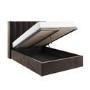 Chocolate Brown Velvet Small Double Ottoman Bed With Winged Headboard - Maddox