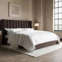 Chocolate Brown Super King Size Velvet Ottoman Bed - Maddox