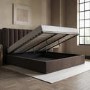 Chocolate Brown Super King Size Velvet Ottoman Bed - Maddox